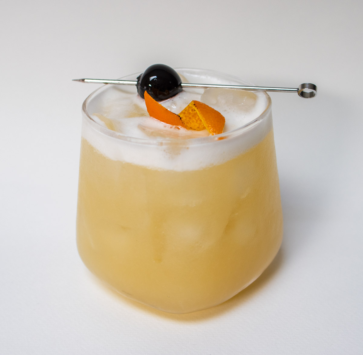 Whiskey Sour with White Background