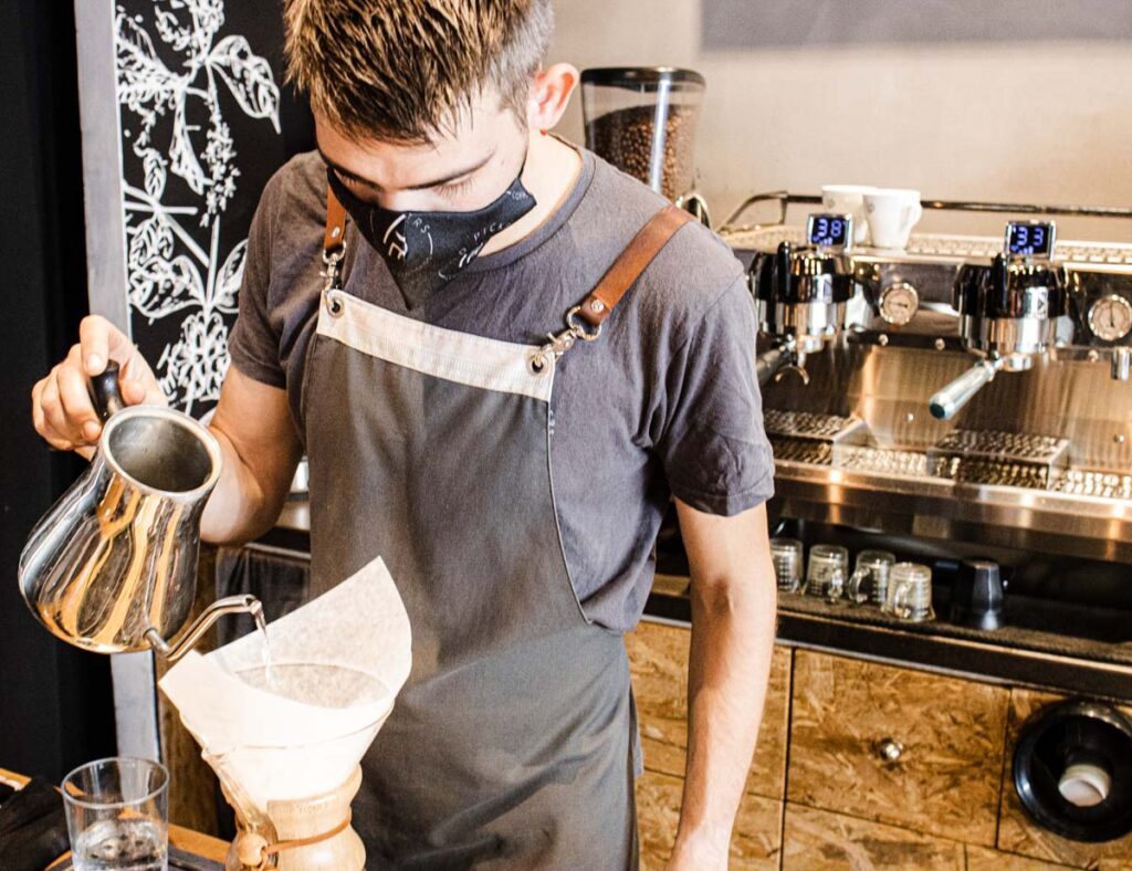 Barista at Handpickers Coffee Roasters in Athens