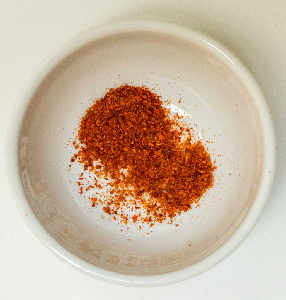 Cayenne Pepper Powder in a Ramekin