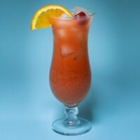 Hurricane Cocktail with Blue Background
