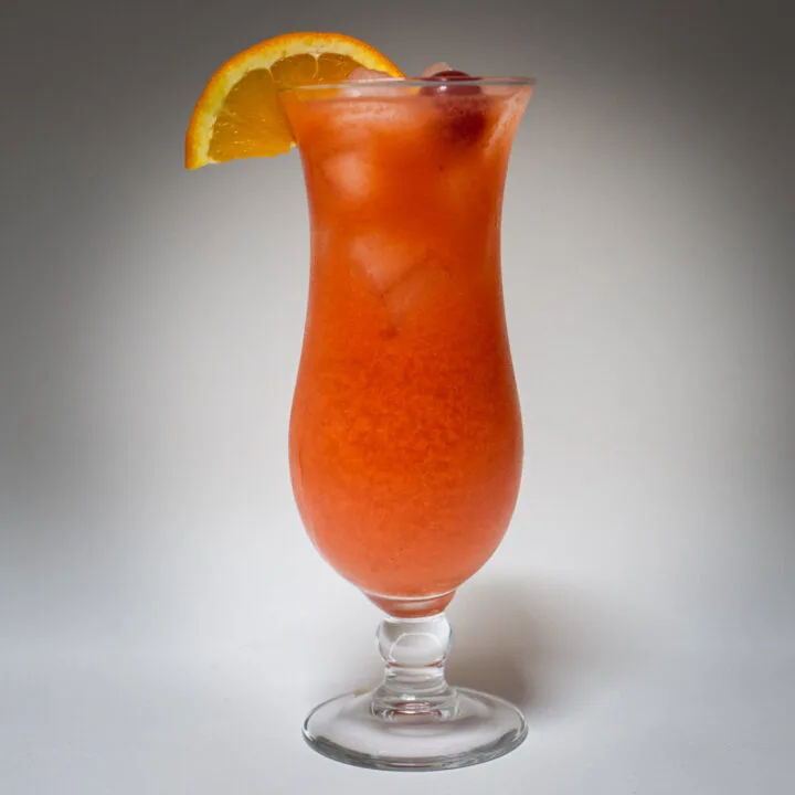 Hurricane Cocktail with White Background