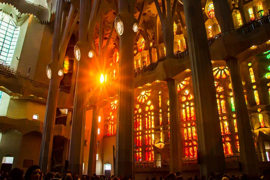 Sunburst at Sagrada Familia in Barcelona
