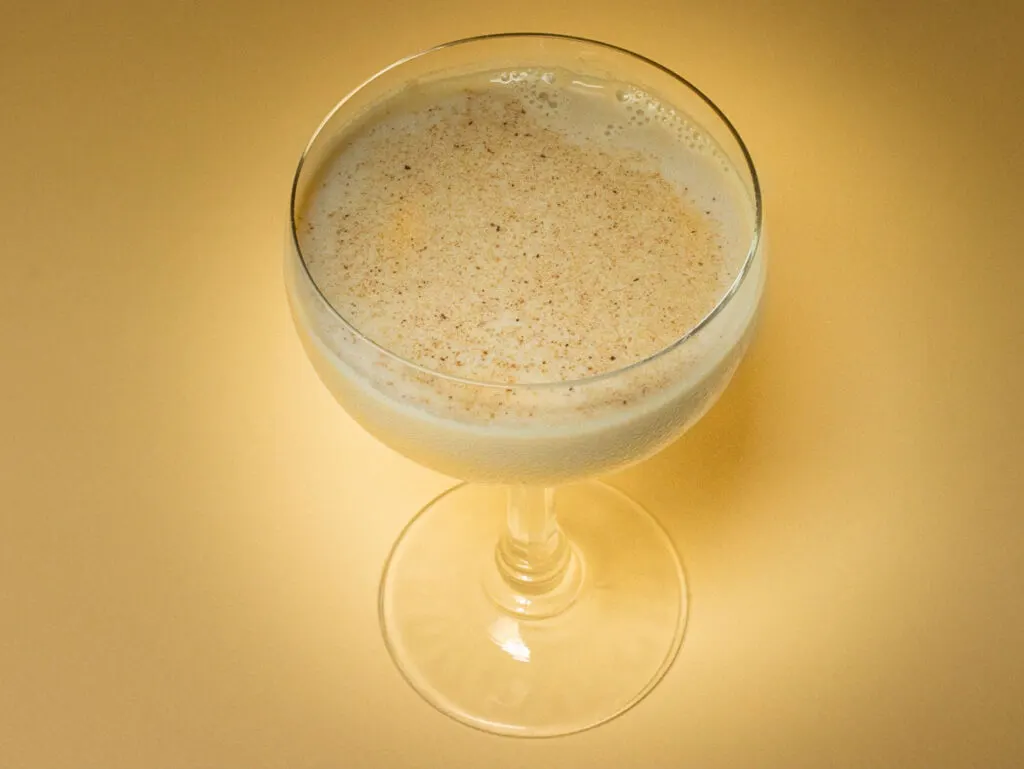 Brandy Alexander with Cream Background from Above