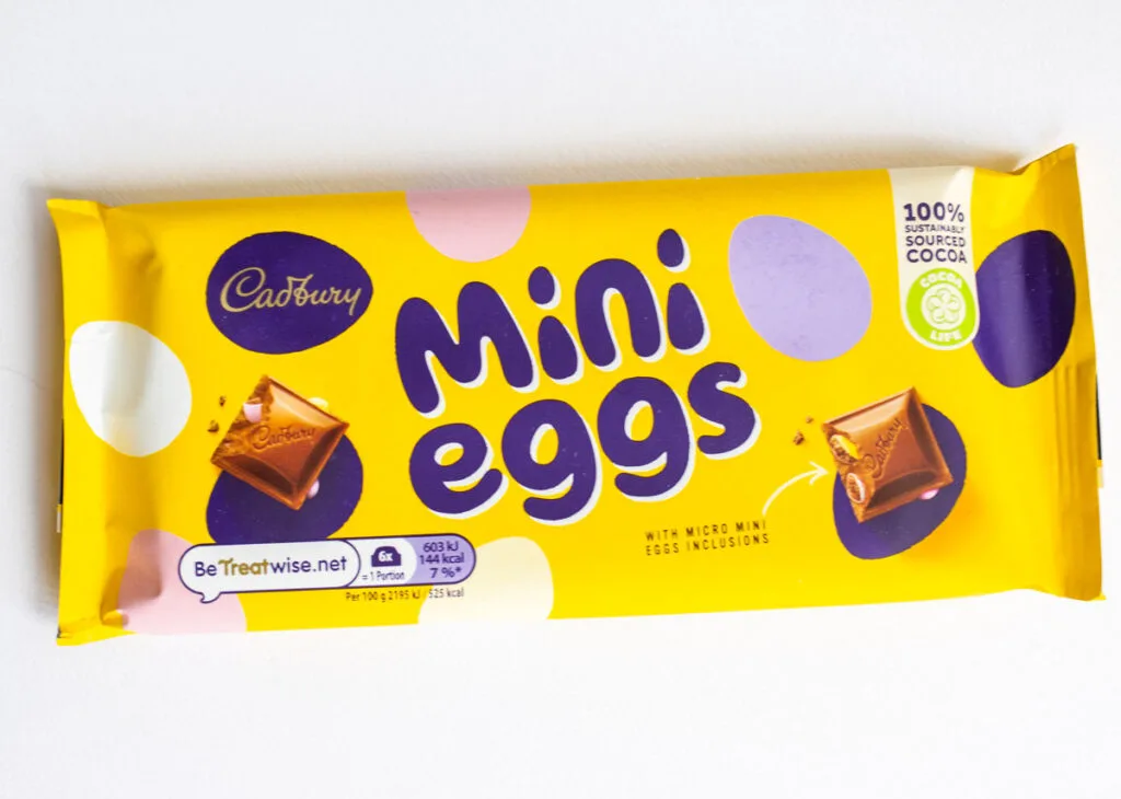 Cadbury Mini Eggs Bar in Wrapper
