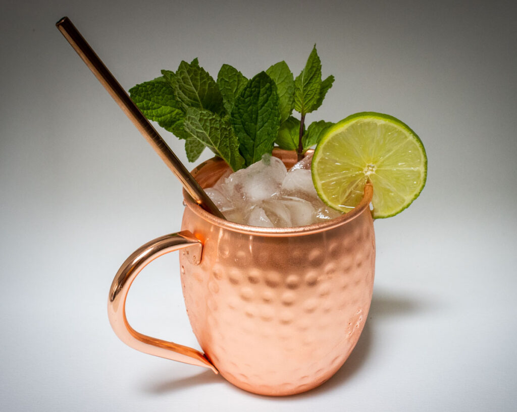Kentucky Mule with White Background from Above
