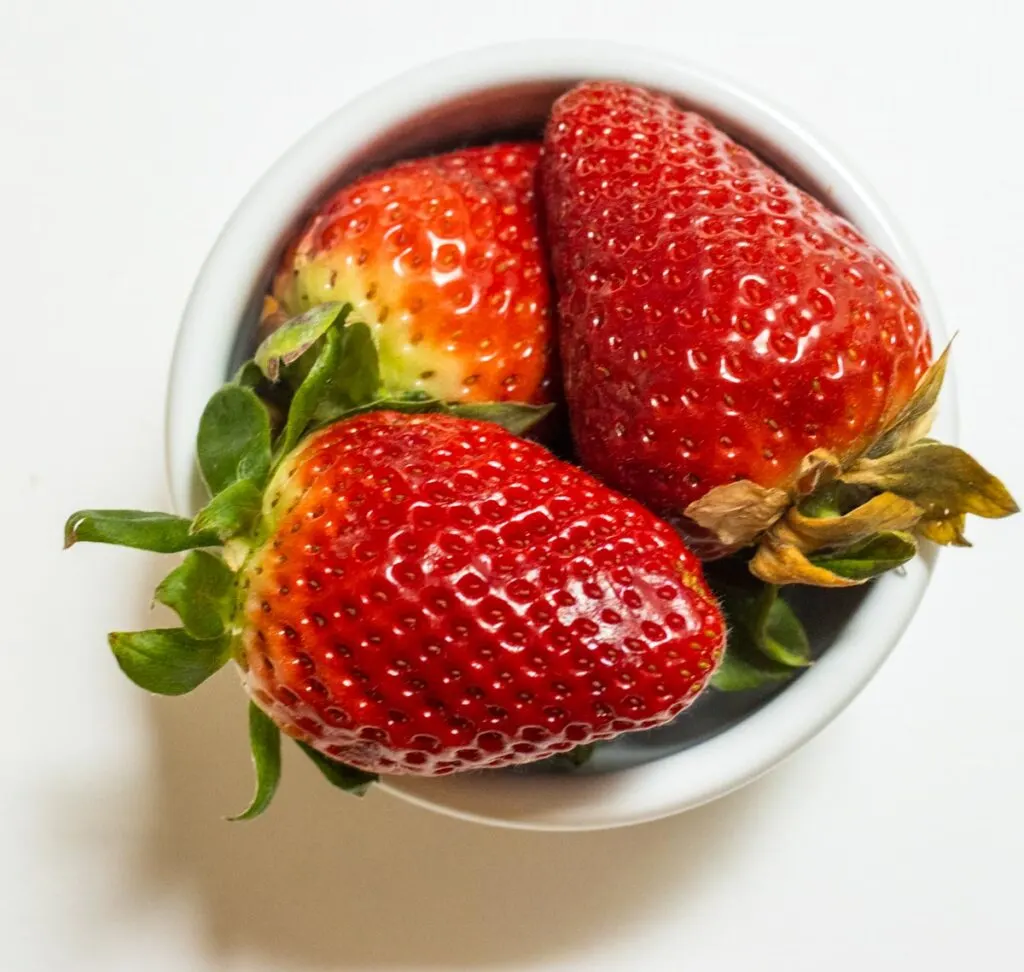 Strawberries in a ramekin