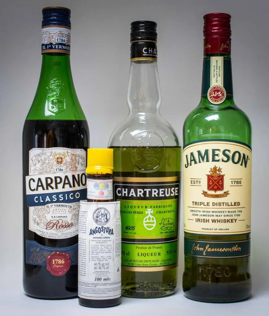 Tipperary Cocktail Liquor Bottles