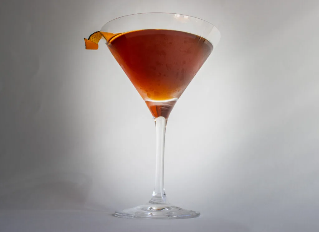 Tipperary Cocktail with White Background from Below