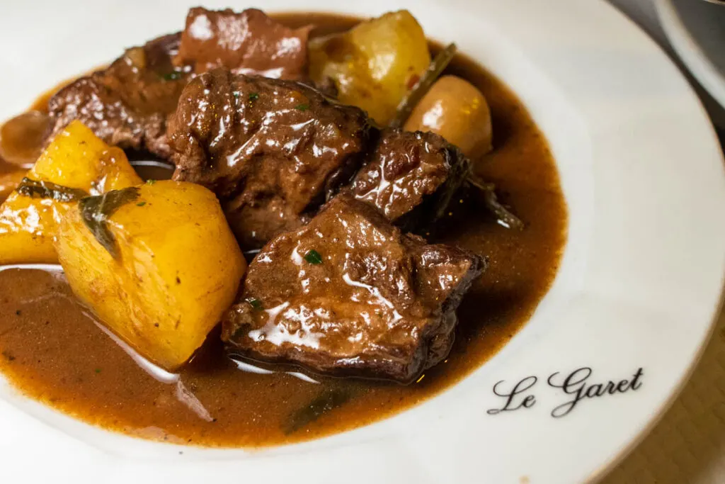 Beef bourguignon at La Garet in Lyon