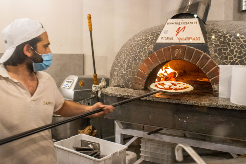 Pizza oven at Sbanco in Rome