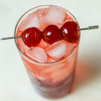 Dirty Shirley Cocktail with White Background from Above