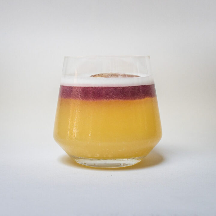 New York Sour Cocktail with White Background Centered