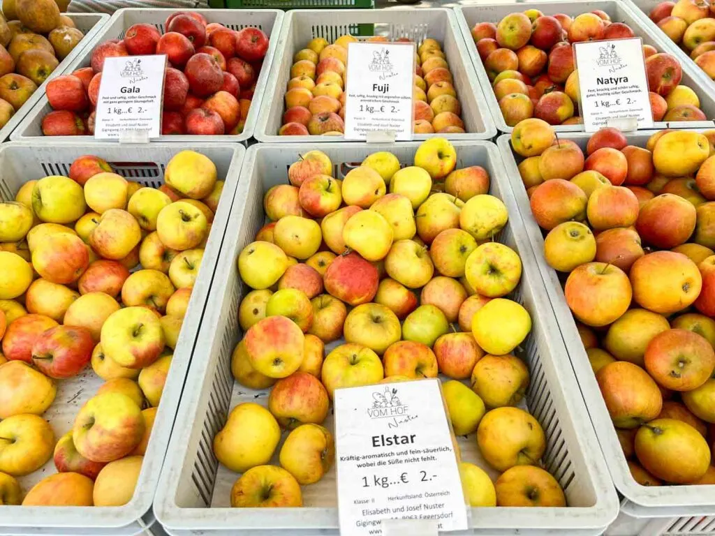 Apple Selection at Bauernmarkt Kaiser-Josef-Platz in Graz