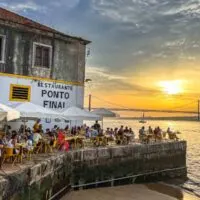 Sunset at Ponto Final in Lisbon