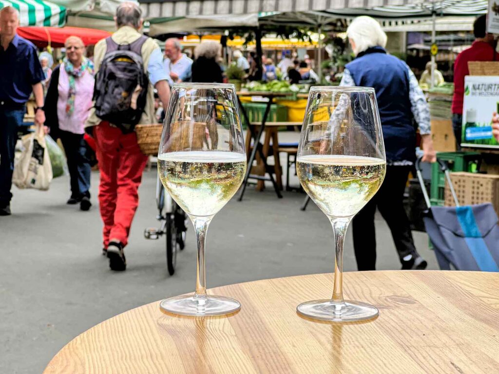 Wine at Bauernmarkt Kaiser-Josef-Platz in Graz