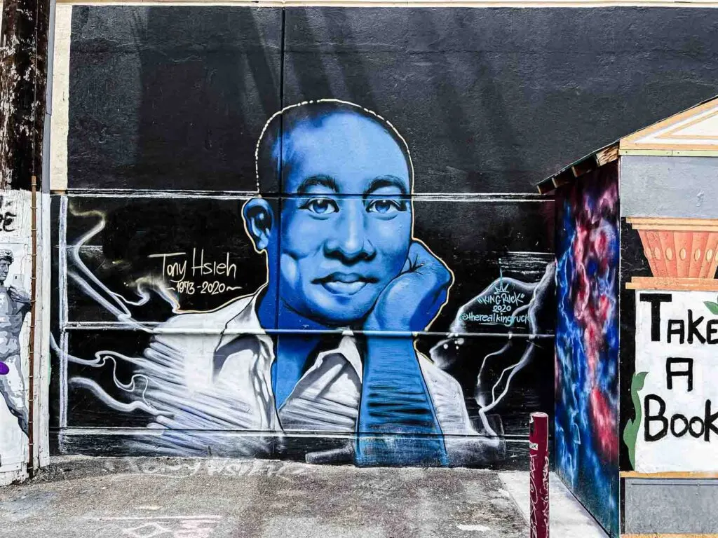 Blue Man Street Art in Downtown Las Vegas