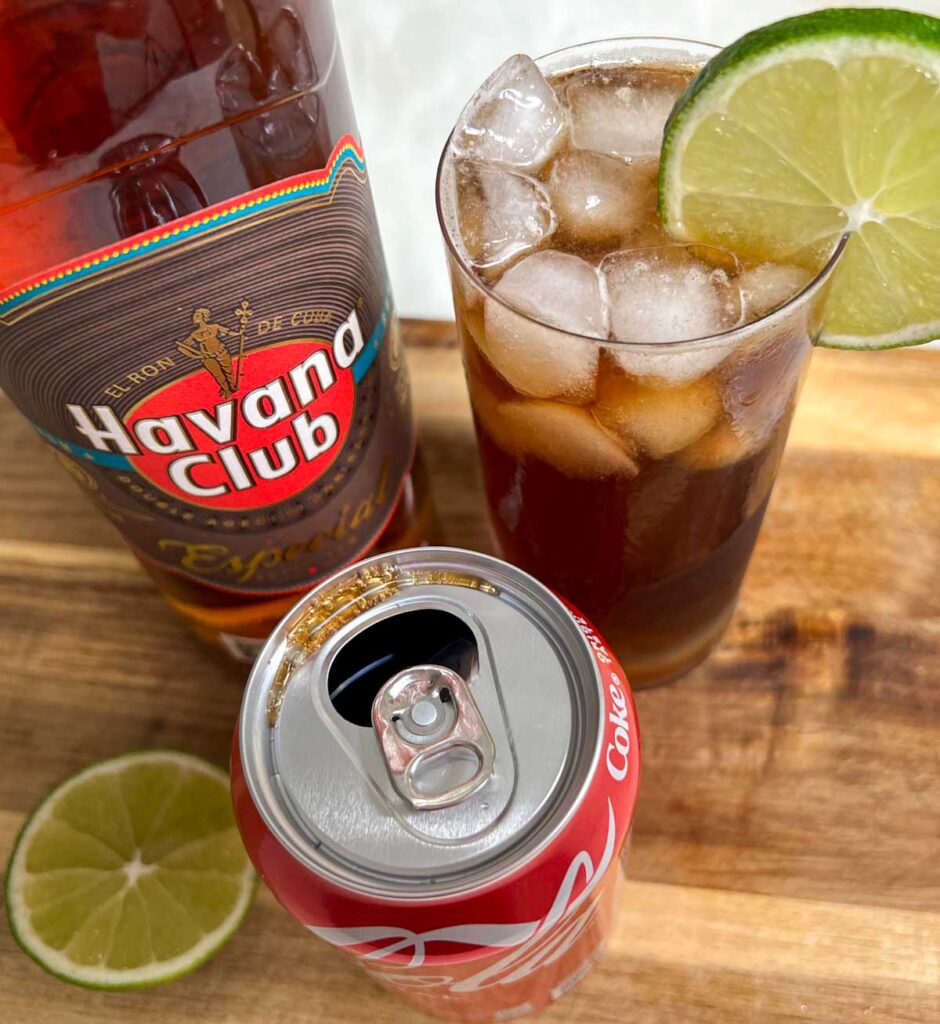 Crafted Cuba Libre Cocktail with Rum and Coke