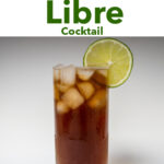 Pinterest image: photo of Cuba Libre cocktail with caption reading 