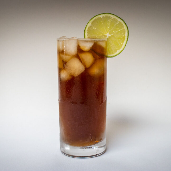 Cuba Libre Cocktail with White Background