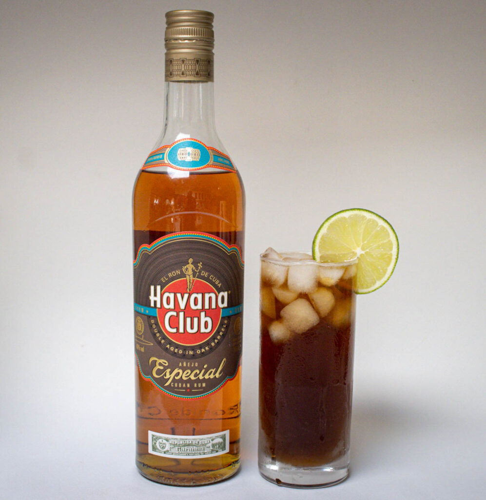 Cuba Libre with Bottle of Havana Club Anejo Especial Rum