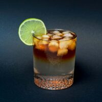 Dark and Stormy Cocktail with Black Background