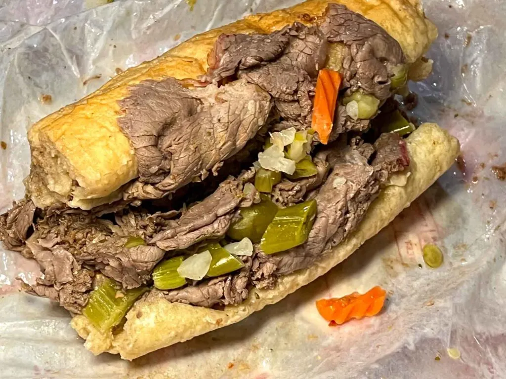 Italian Beef Sandwich at Portillos in Chicago