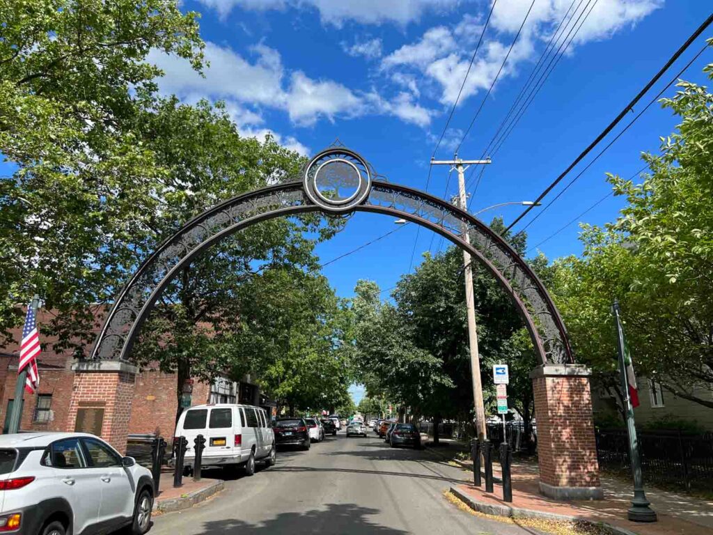 Metal Arch over Wooster Street in New Haven
