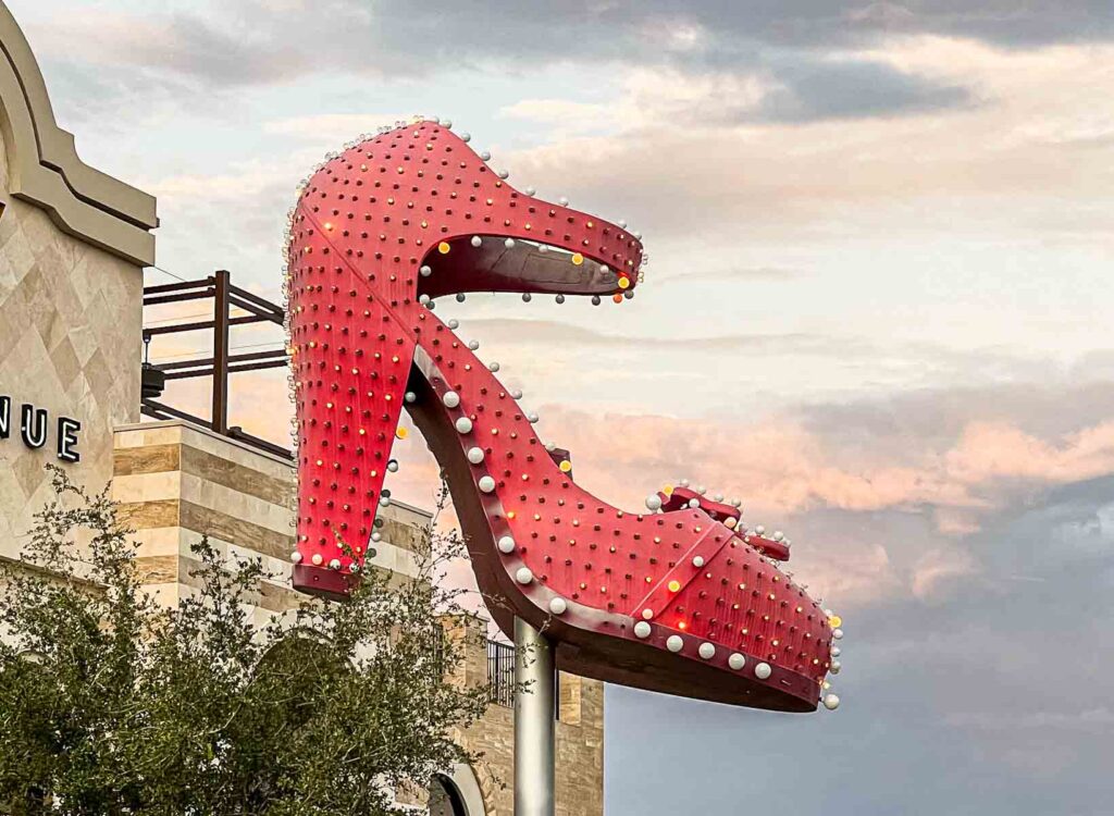 Neon Shoe in Downtown Las Vegas