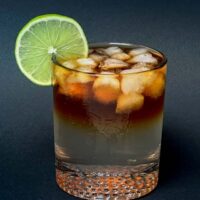 Dark and Stormy Cocktail with Black Background