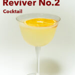 Pinterest image: photo of Dark and Stormy cocktail with caption reading "How to Craft a Corpse Reviver No. 2 Cocktail"