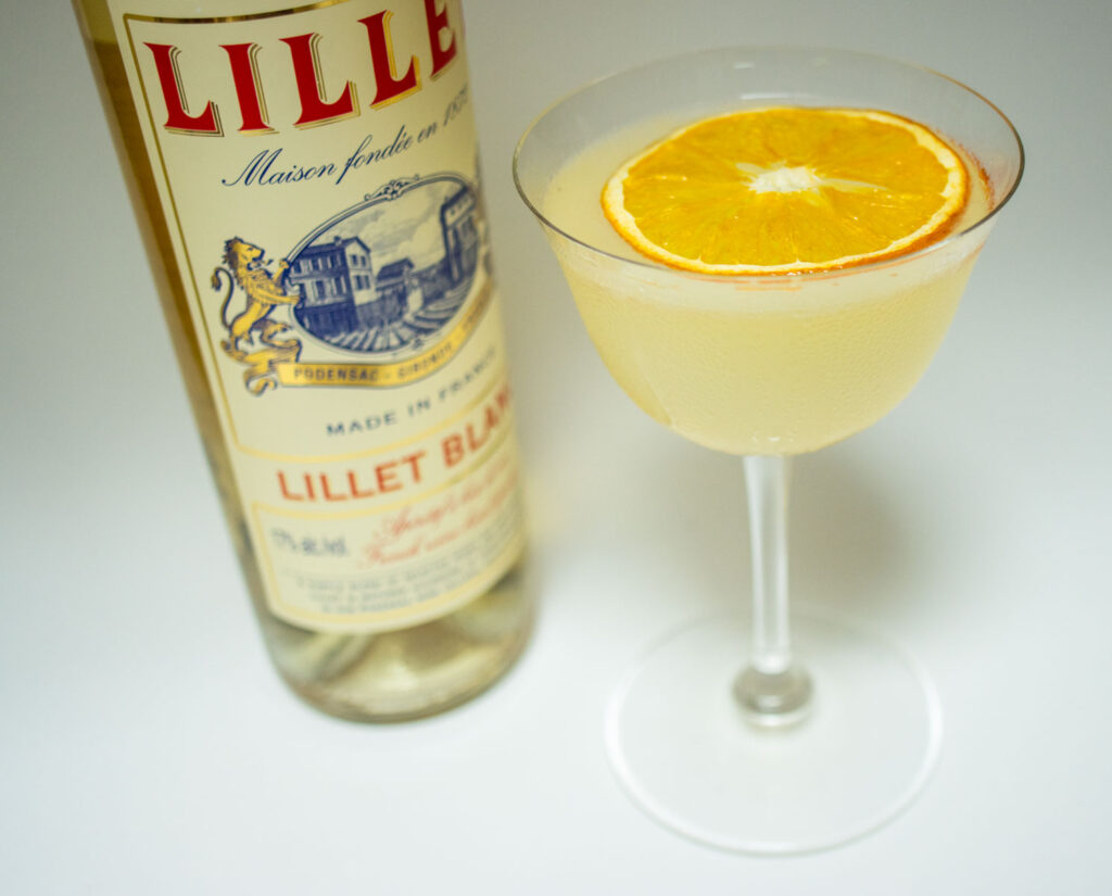 Corpse Reviver No. 2 Cocktail with Lillet Blanc Bottle