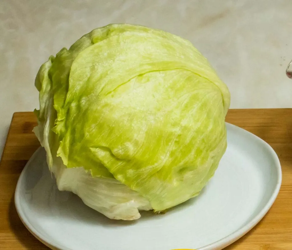 Iceberg Lettuce on a Plate