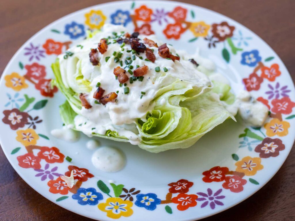 Wedge Salad on a plate ready to eat