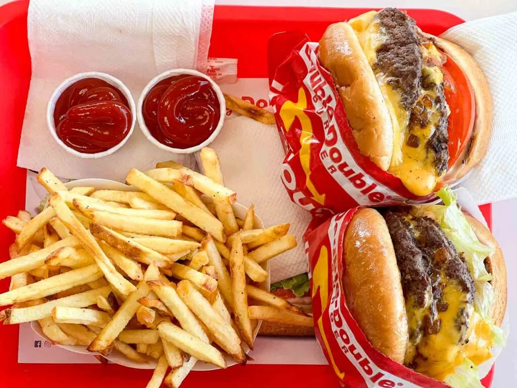 Burgers and Fries at In N Out Burger