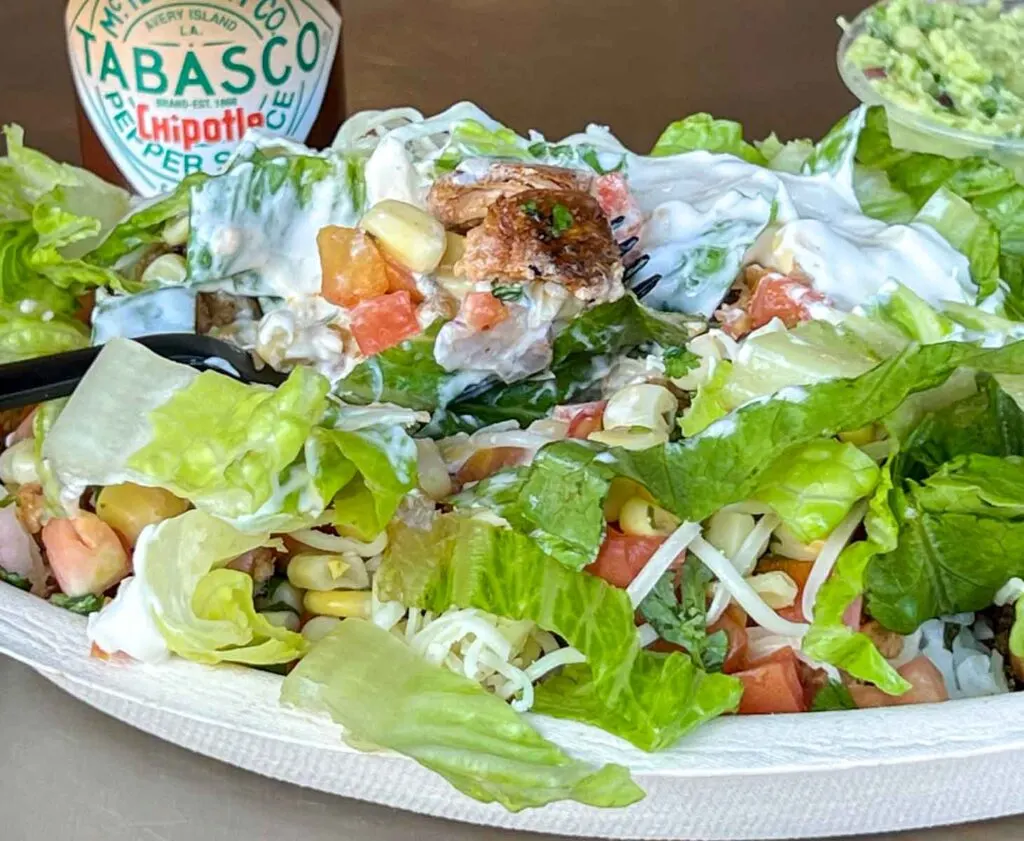 Burrito Bowl with Tabasco at Chipotle