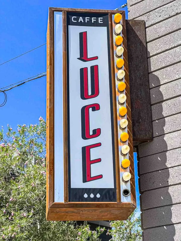 Caffe Luce Neon Sign in Tucson