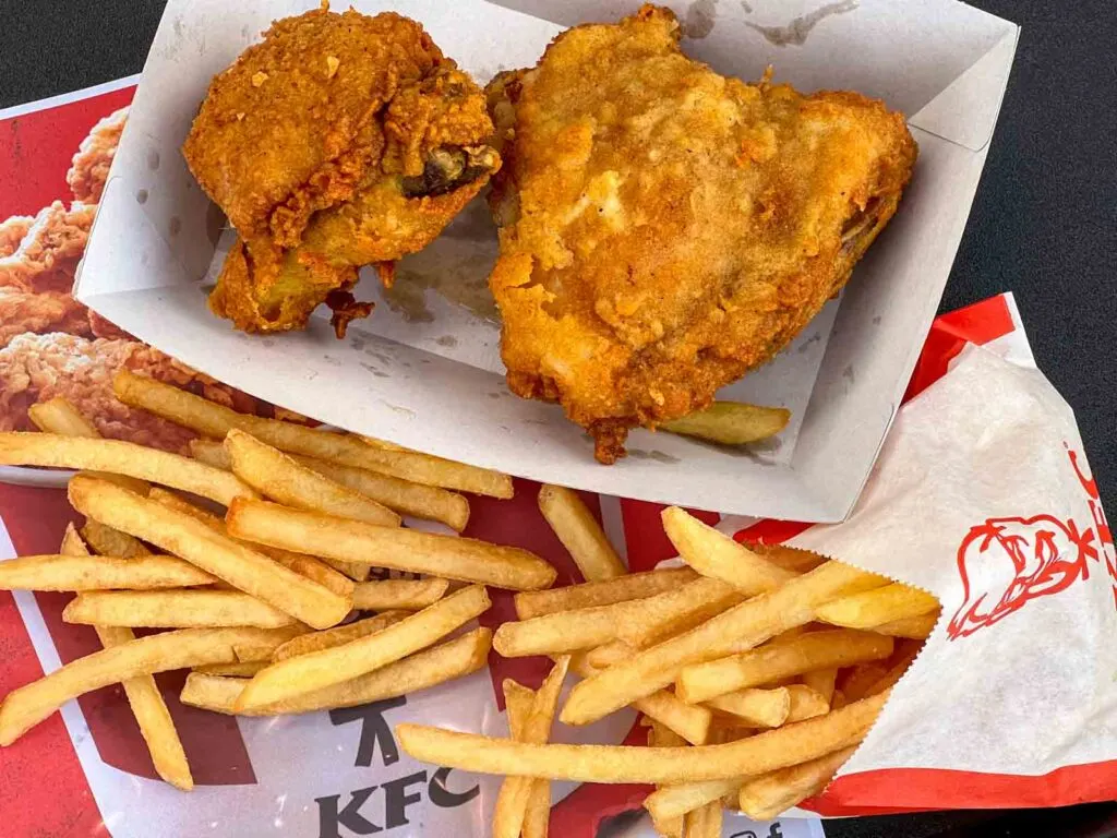 Fried Chicken and Fries at KFC
