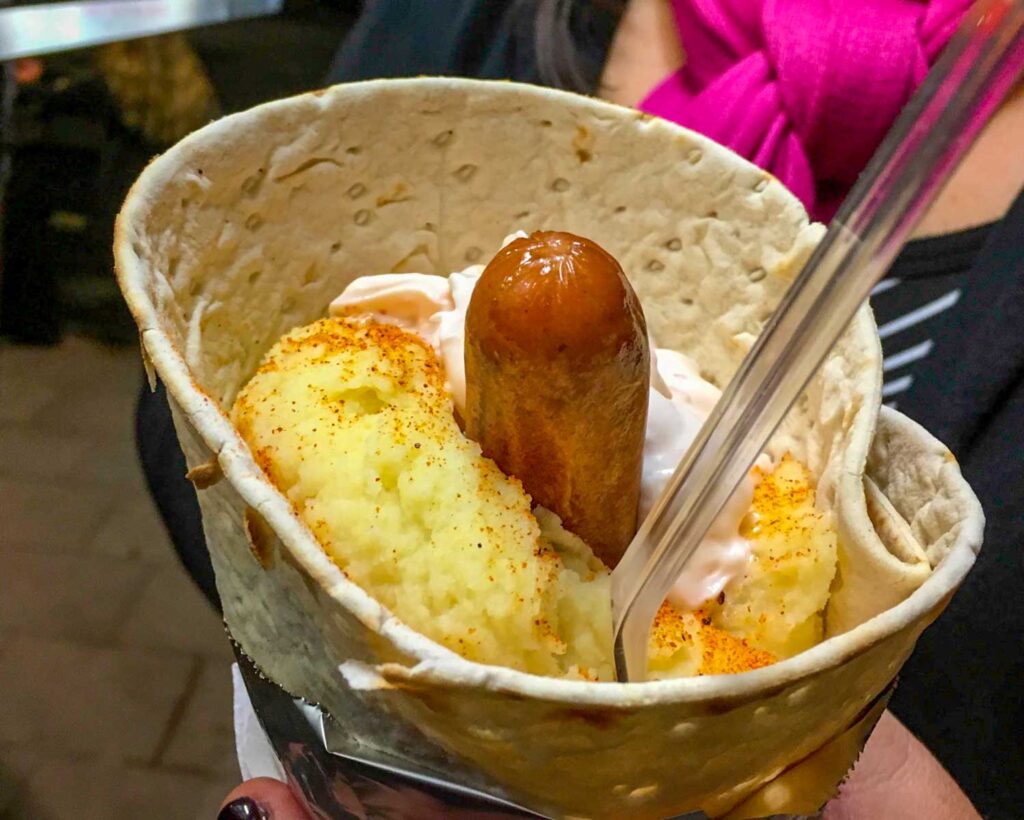Hot Dog with Mashed Potatoes in Sweden