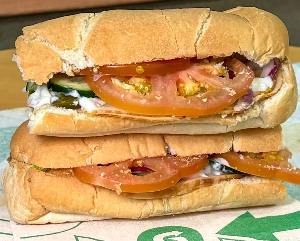 Subway Sandwich with Turkey and Fixings