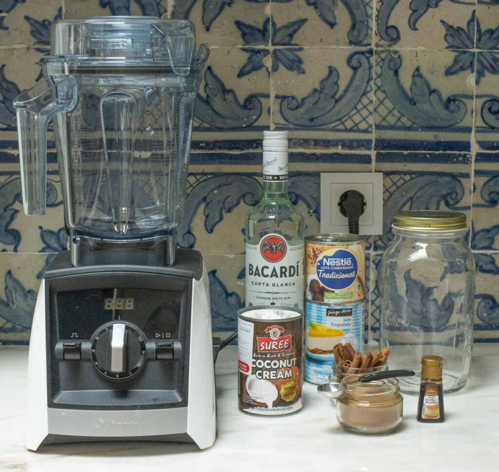 Blender and Coquito Ingredients