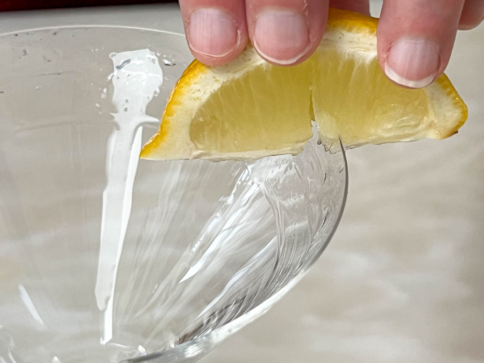 Coating Martini Glass with Lemon Wedge