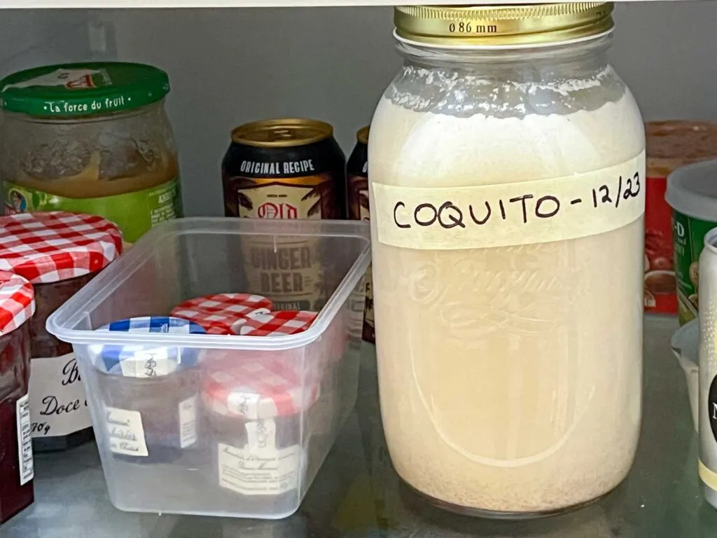 Coquito in Refrigerator