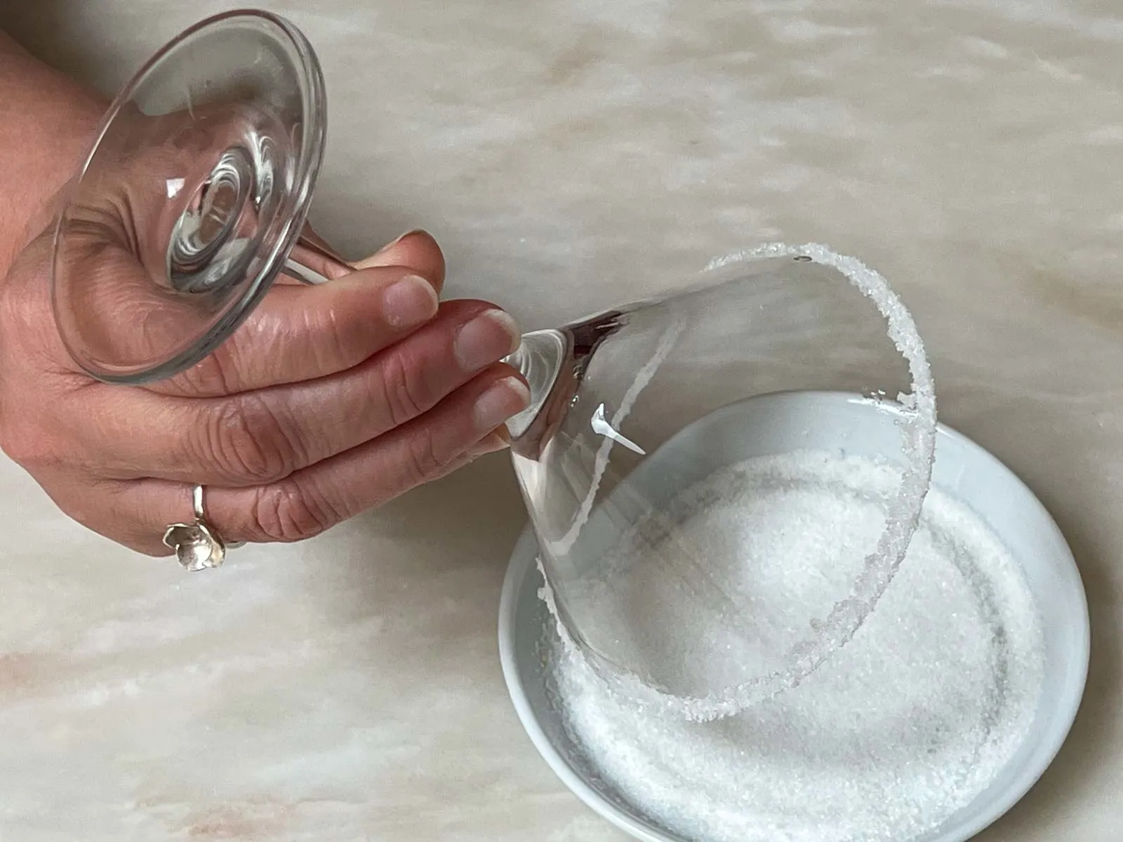 Creating Sugar Rim on Martini Glass