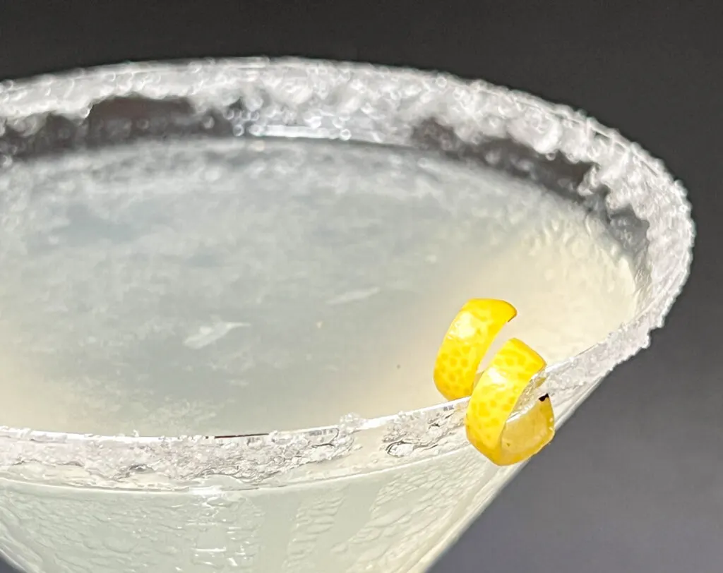 Lemon Drop Martini Close Up from Above