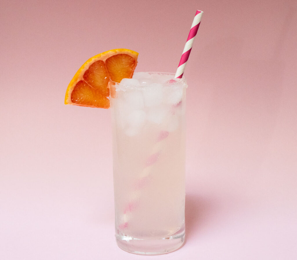 Paloma Cocktail with Pink Background