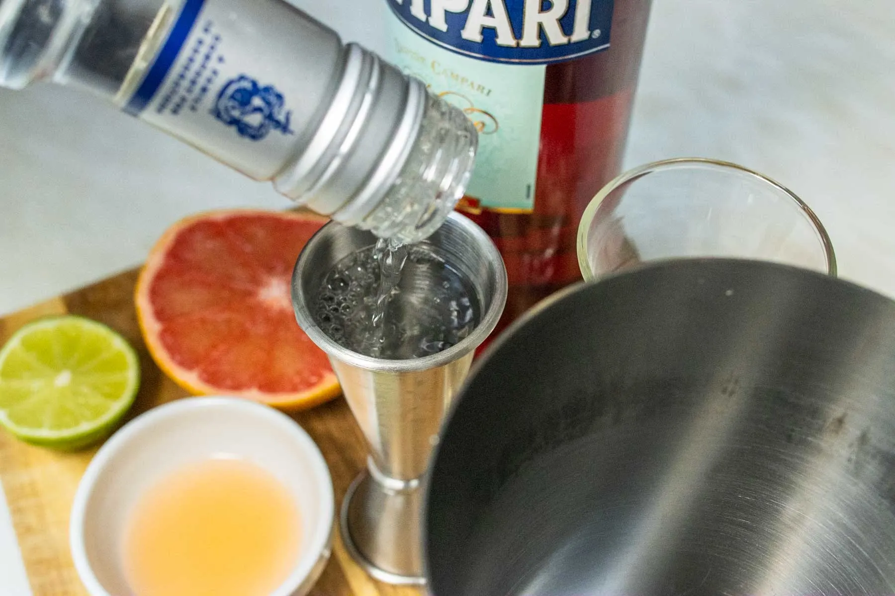 Pouring Tequila for a Siesta Cocktail