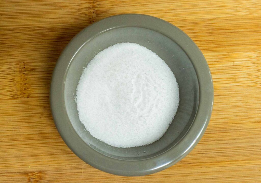 Salt in a grey bowl