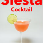 Pinterest image: siesta cocktail with caption reading 'How to Make a Siesta Cocktail"