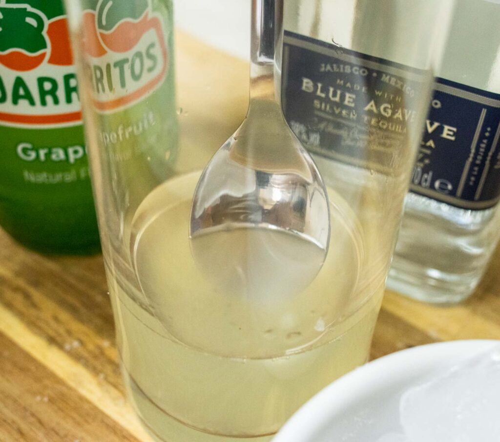 Stirring a Paloma Cocktail