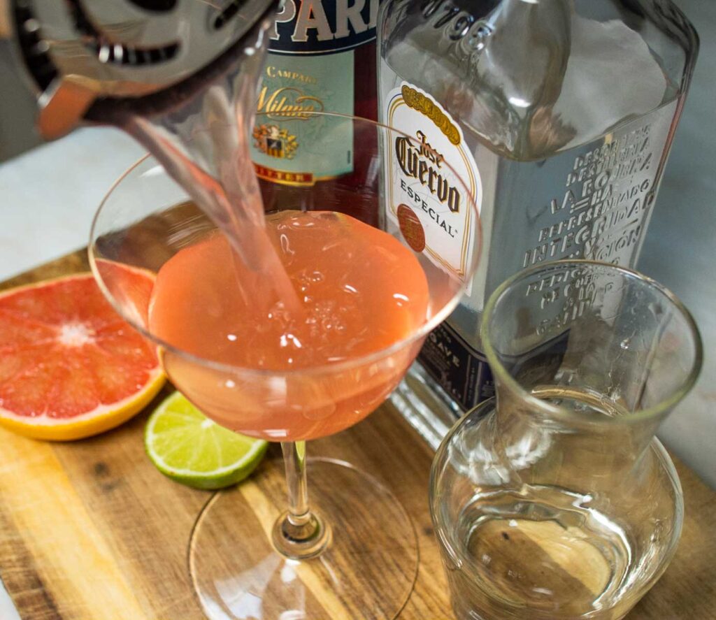 Straining a Siesta Cocktail